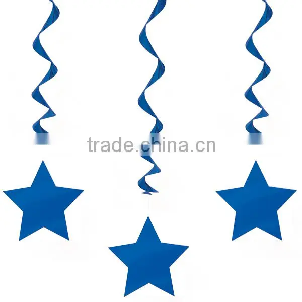 Metallic Dangling Silver Star Swirls /Silver Star Hanging Decoration /Wall Decoration SD057