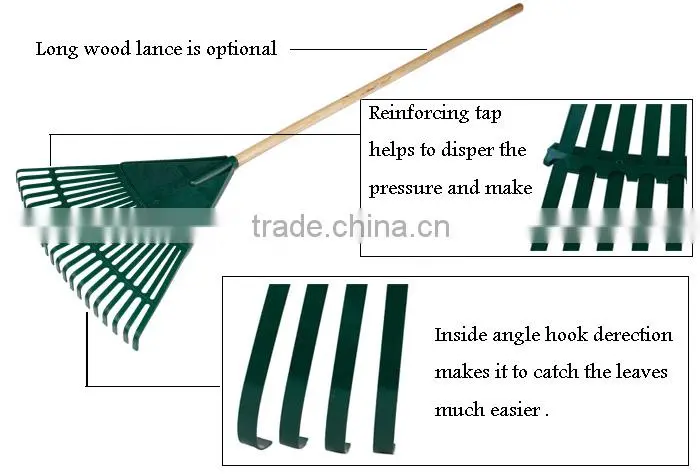 (8-1402) 22 teech plastic material leaf collecting lawn rake