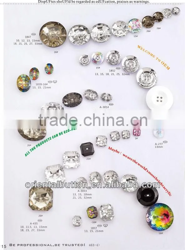 dyeable clear acrylic stone button
