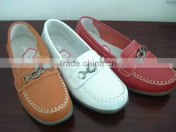fashion girl genuine leather mocassion slip on casual shoes