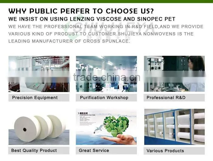 Lint-free Viscose Polyester Spunlace nonwoven fabric for wet wipes