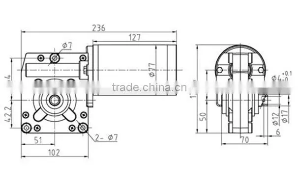 HOT SELLING 12 VOLT DC GEAR MOTOR ZY7712Z
