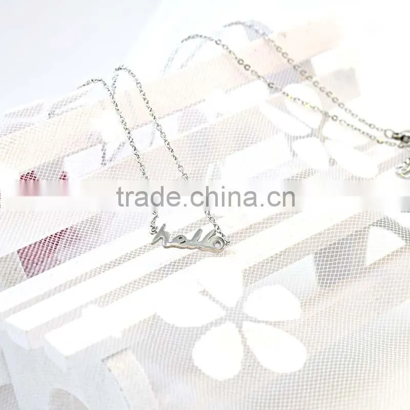 Custom logo silver necklaces set jewelley pendant necklaces jewelry 2016