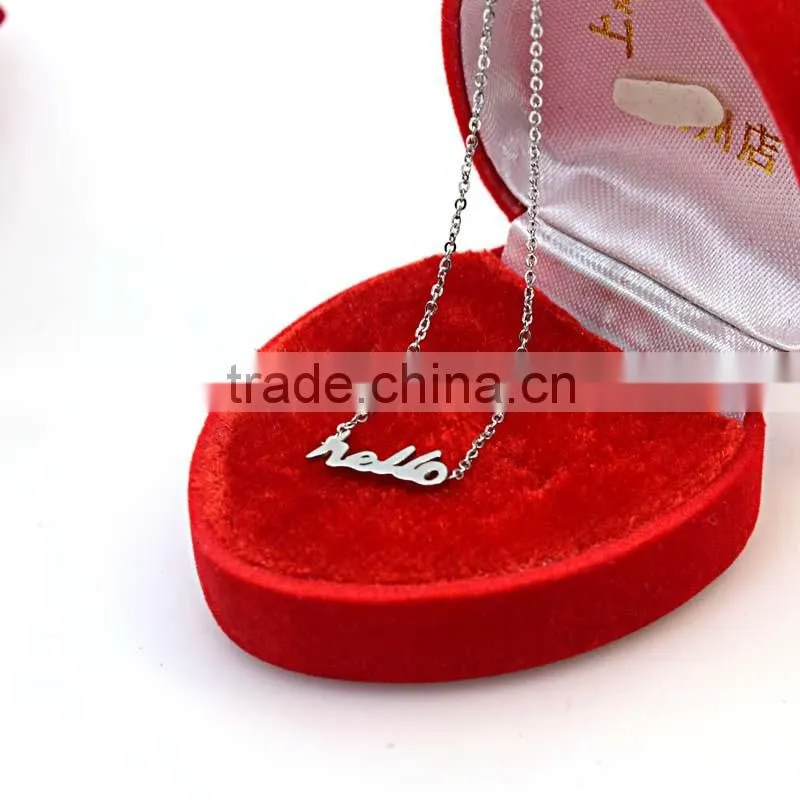 Custom logo silver necklaces set jewelley pendant necklaces jewelry 2016