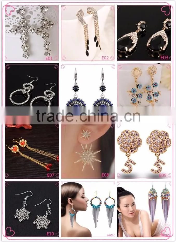 Fashion new model fancy gold earring,heart pendant earrings for girls