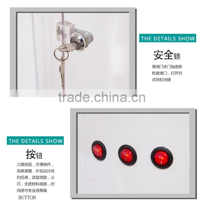 Rotating transparent glass(acrylic) metal/aluminum showcase for your products displaying