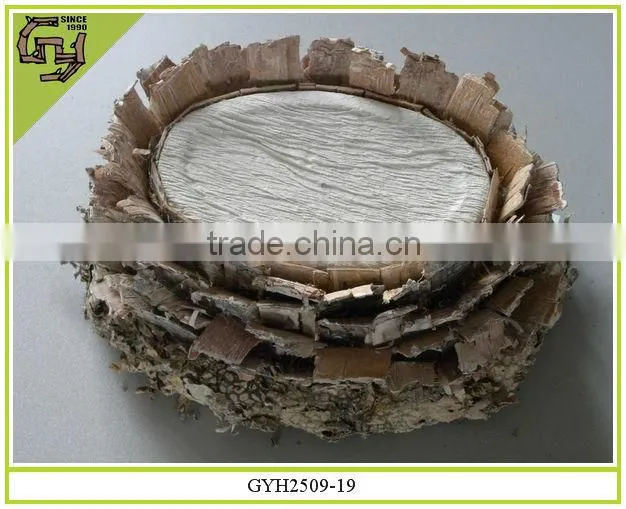 natural material flower pot decorative birch bark planter