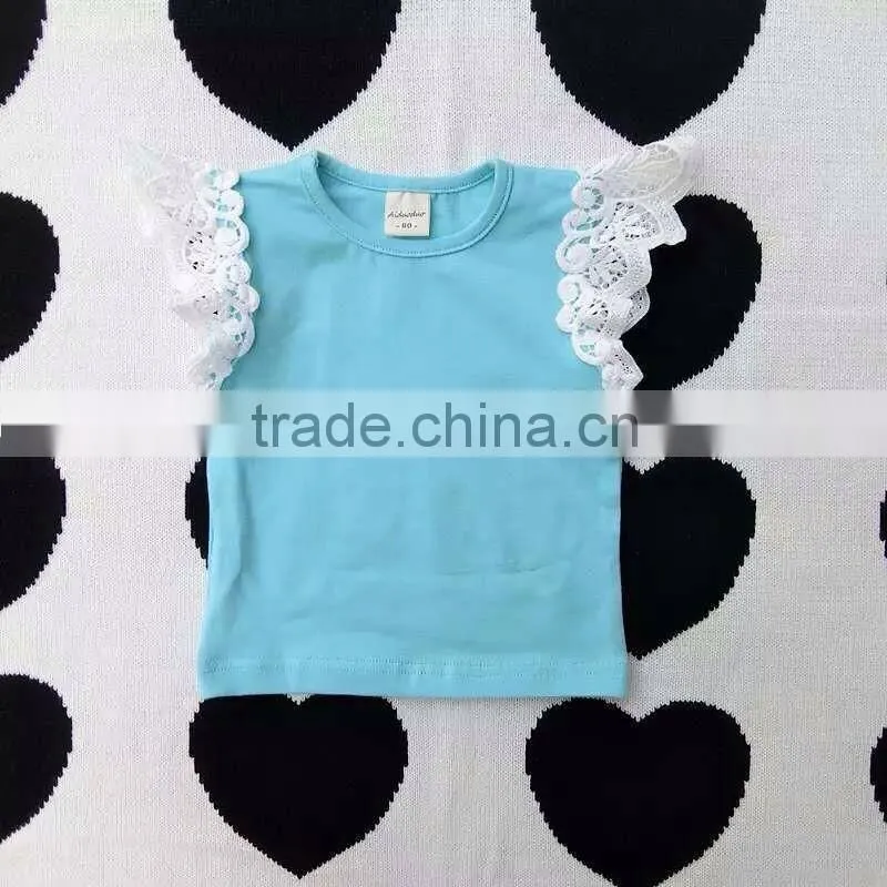 INS fashion children summer clothing girl lace pure cotton t-shirt infant baby toddlers tops