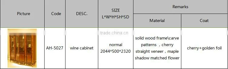 AH-5027 Factory Direct Sales All Kinds of Wood Wine Cabinet
