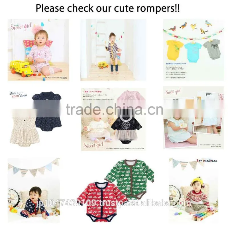Japanese wholesale products high quality cute ribbon baby vests winter clothes kids wear toddler clothing children infant