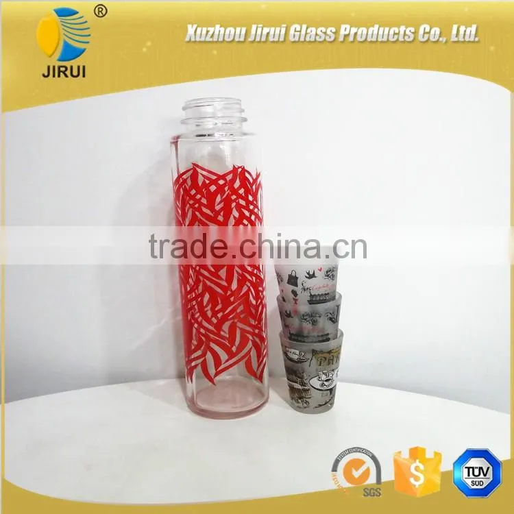 600ML water custom glass sports bottles