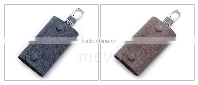 Creative canvas leather key organizer wallet for business