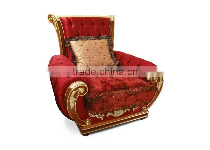 Royal design solid wood sofa classic living room furniture antique hand carved sofa