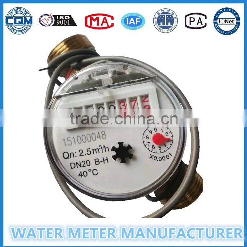 Brass body pulse water meter,10L/pulse,dry dial