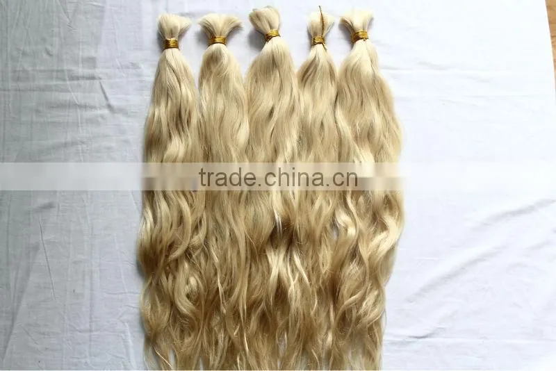 human cheap remy hair bulk,braid hair bleached and dyed into different colors