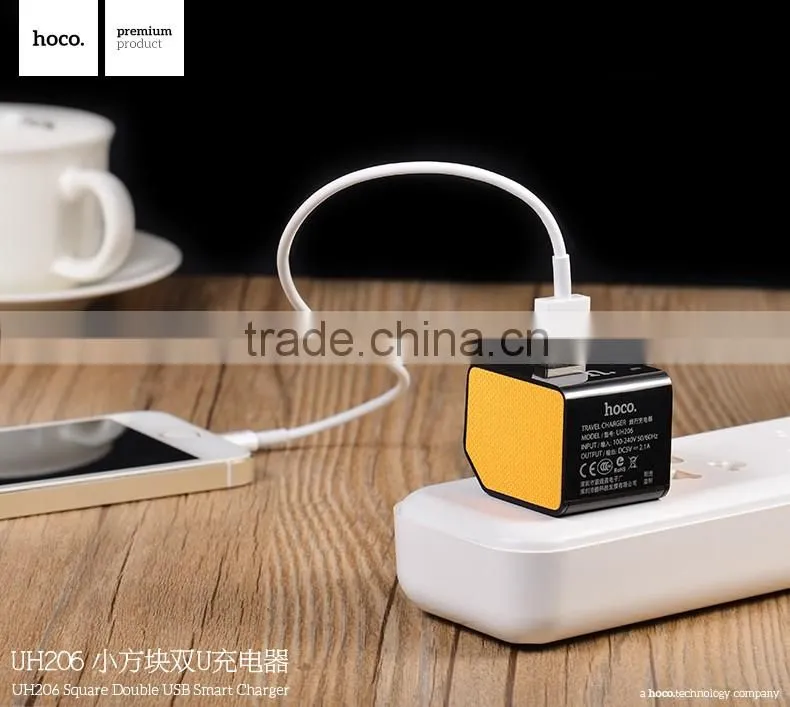 HOCO UH206 Square Double USB Smart Charger For Universal Mobile Phone 2.1A traveling series 3C Charger