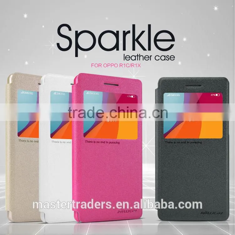 Original NILLKIN Sparkle Series Wallet Flip PU Leather Case With PC Back Cover For OPPO R1C For OPPO R1X MT-3356