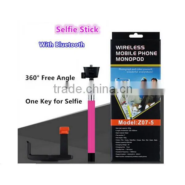 Z07-5 selfie stick ,flexible bluetooth selfie stick, bluetooth monopod