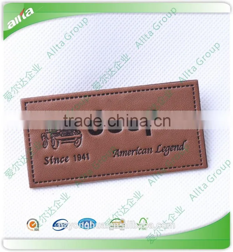 Wholesale custom embossed leather patches label