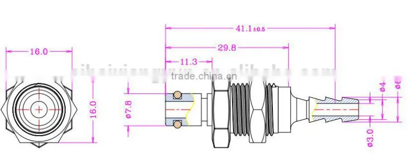 3/16" POM/EPDM coupler-Panel mounting IM1603PH Male
