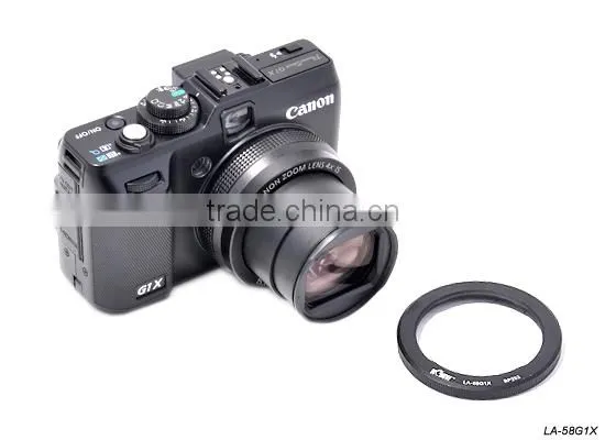 Kiwifotos Lens adapter tube LA-58G1X provides 58mm filter mount for Canon PowerShot G1X Digital Camera
