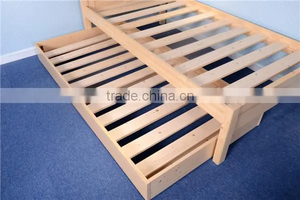 Kids bed with trundle bed,Kids solid wooden single bed frame,folding single bed#WY-SC006S