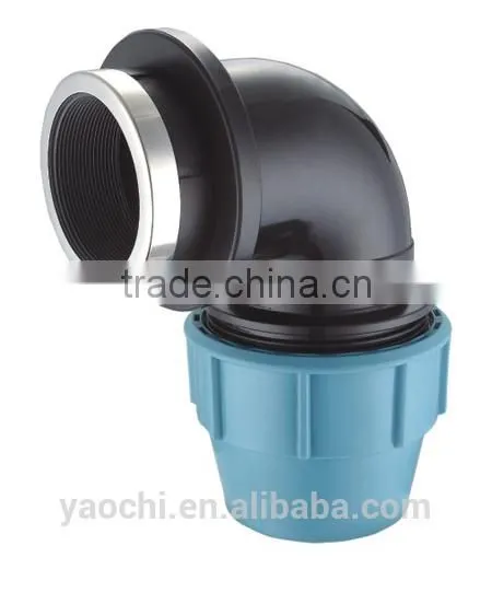 Made in china pp fitting 90 deg female thread elbow