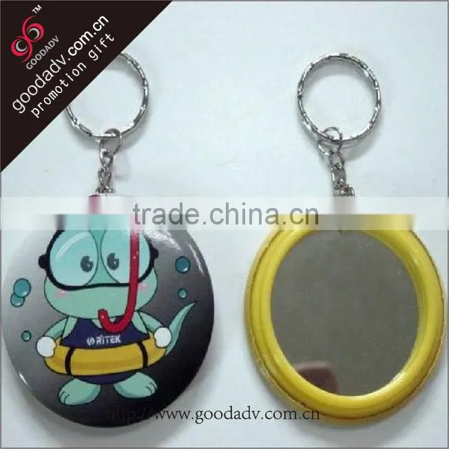 Customized promotional keychain makeup mirror with small size