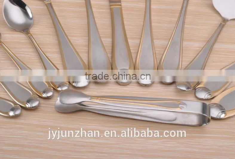 Cheap Stainless steel fork in Mirror , Sand or Gold Polish with Earth design handle