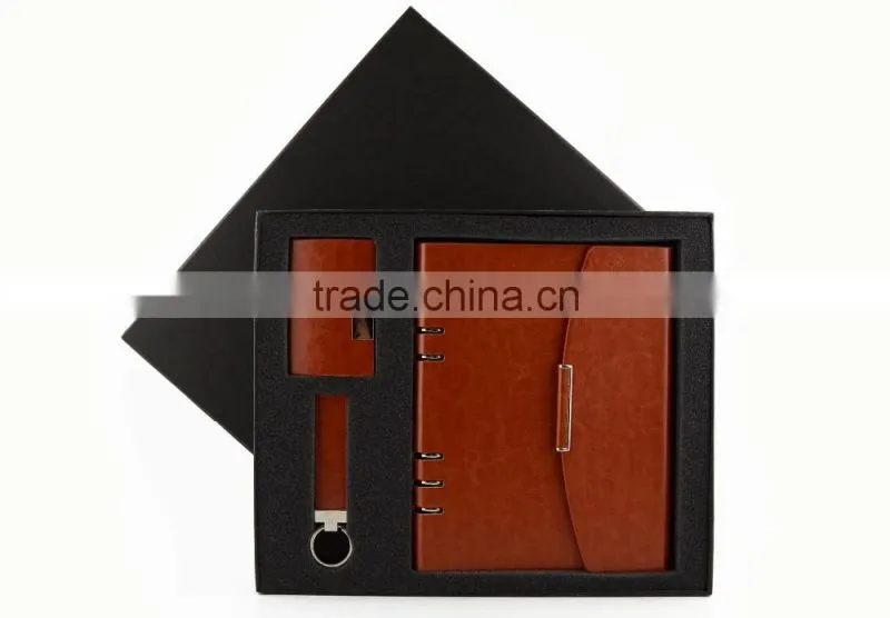2016 New Products Corporate Gifts High Quality New Business Gift Includes Notebook, Key Chain and Business Name Card Holder