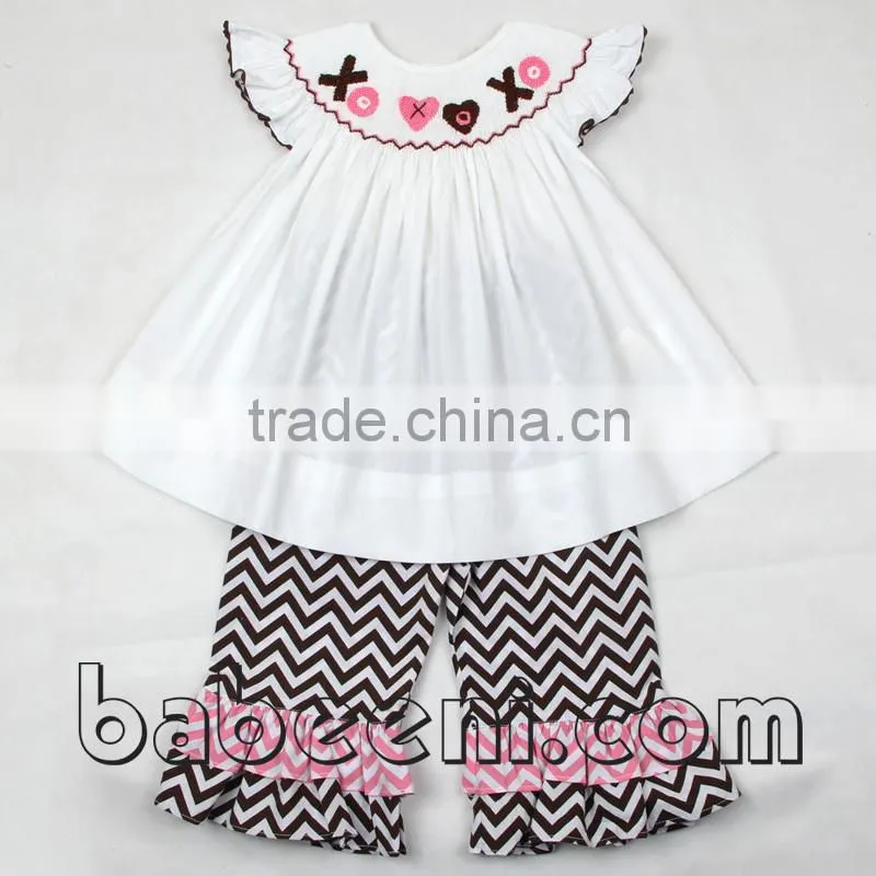 Cute heart hand smocked bubble for baby