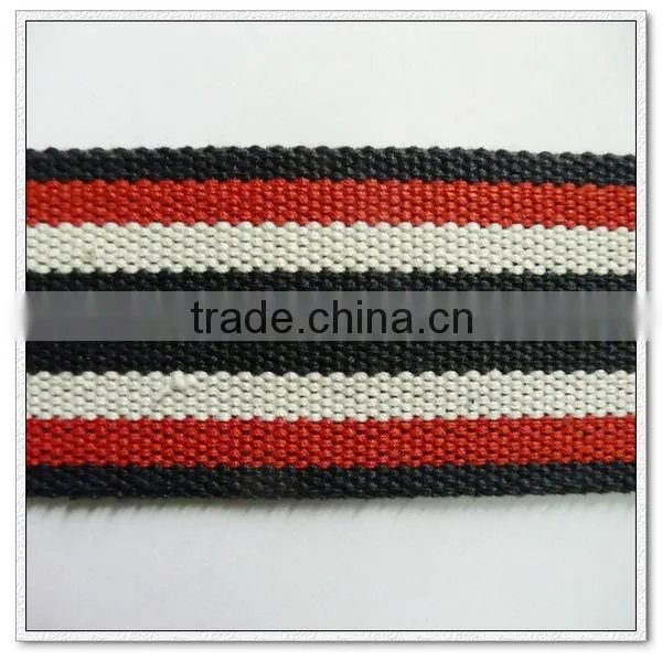 2 inch striped natural cotton webbing strap for bags