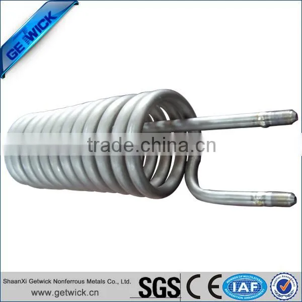 Titanium coil tube for heat exchanger