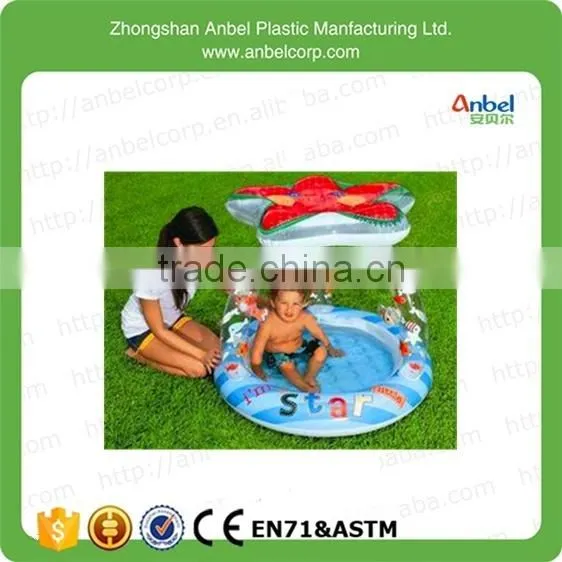 2015 Household Big Starfish Inflatable Kiddie Swim Pool With Canopy,40"x36",For ages1- 3