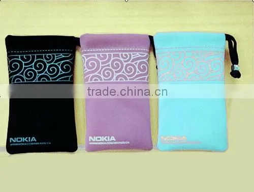 promotion drawsting velvet bag leather pouch