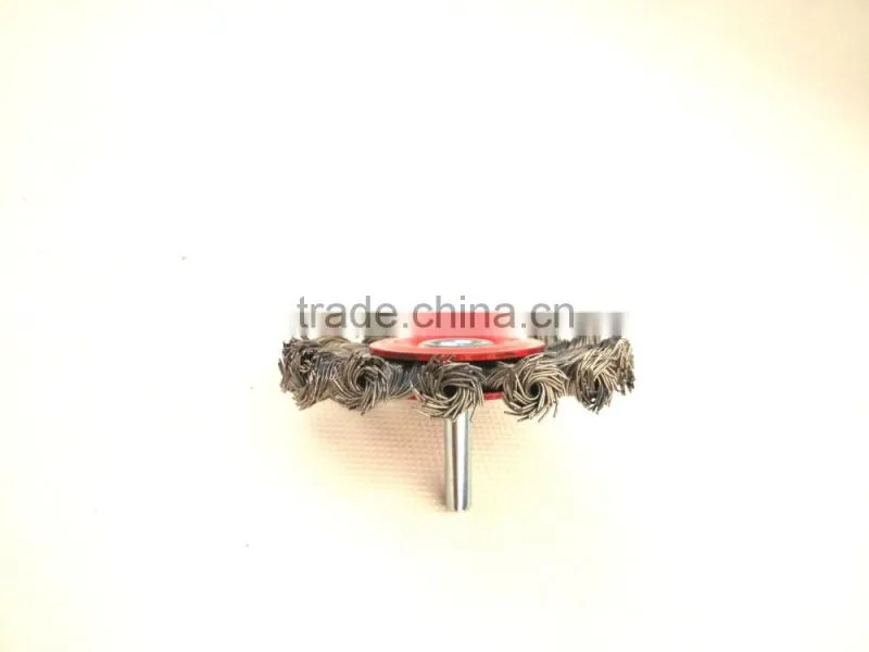 Twist knot wheel brushes, with shank, diameter 75mm or 3"