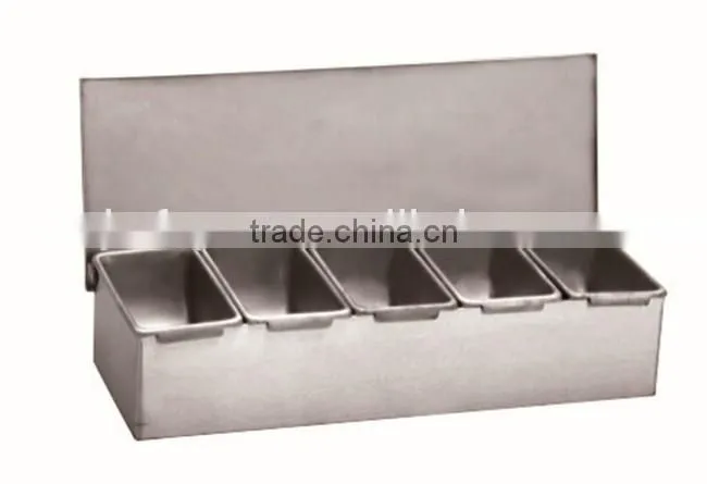 Condiment dispenser with 4 compartments kitchen stainless steel wholesale spice containers