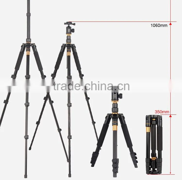 Q570 1410mm 2 section center pipe easy operated filp leg lock DSLR digital camera tripod monopod Professional aluminum tripod