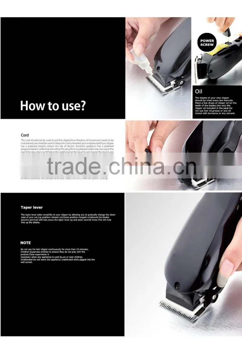 Professional Salon hair trimmer, 8pcs hair clipper kit