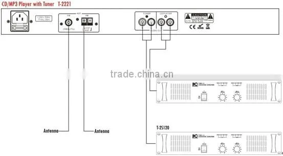ITC T-2221 PA System CD MP3 Player with Radio