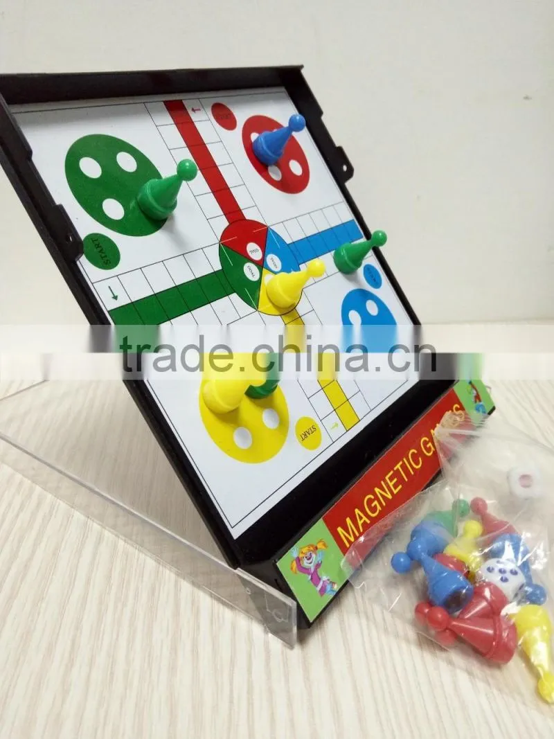 Hot sale kid toy mini magnetic ludo board game, ludo game
