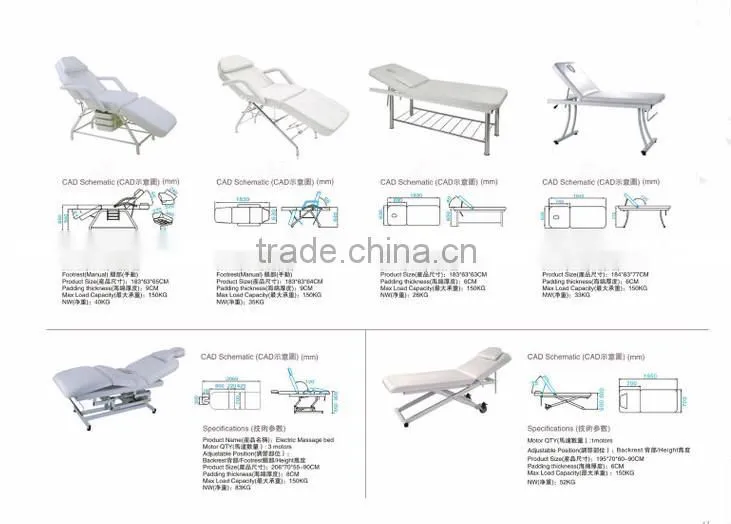 2014portable beauty bed beauty bed beauty facial bed in zinuo