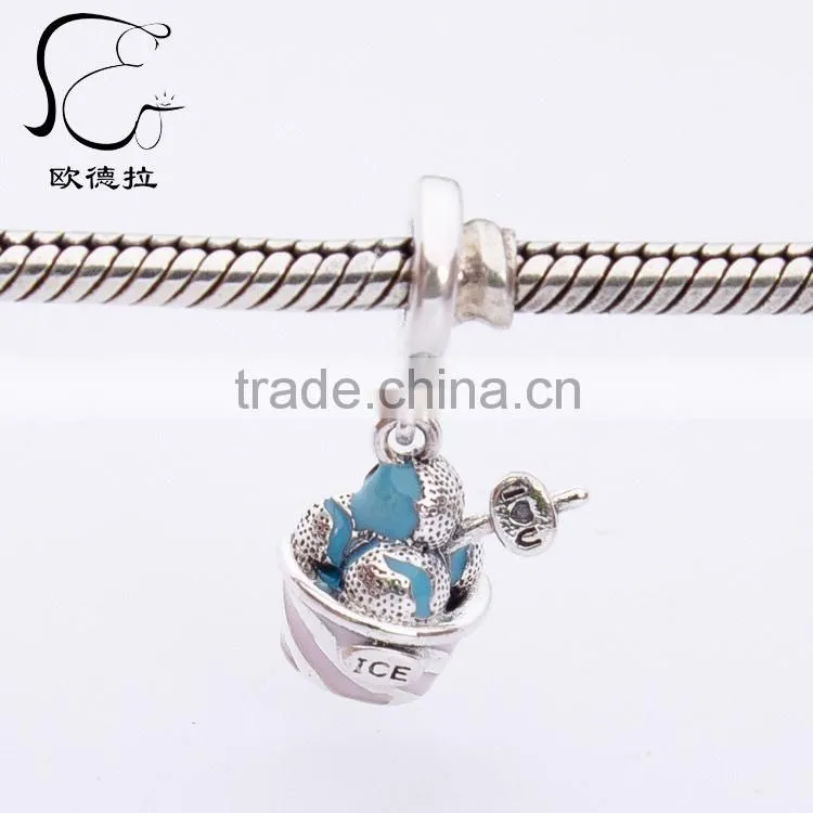 pink enamel winnower wish bead bracelet with charm