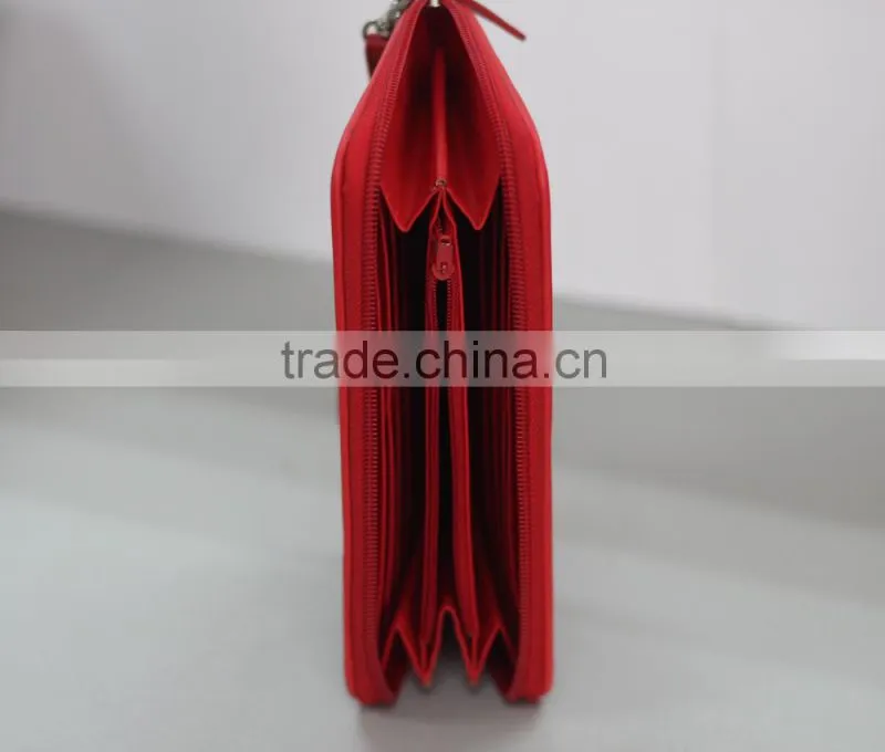 New Women Wallet Purse Bag Leather Wallet ,China promotional long zipper leather lady wallet / credit card holder zipper wallet