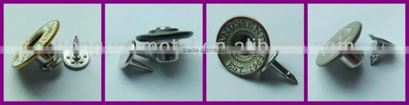 Fashion Metal Shank Button / Rivet Jean Button