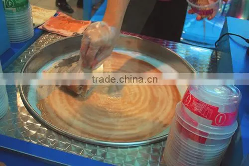 The Best Seller For Double Flat Pans Rolled Ice Cream Machine