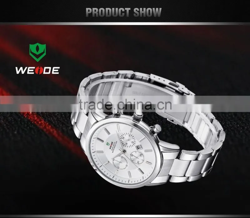 New 2014 WEIDE Quartz Calendar Watches Water Resistant Sport Stainless Steel Watches Alibaba Express Wrist Watches Watches Men