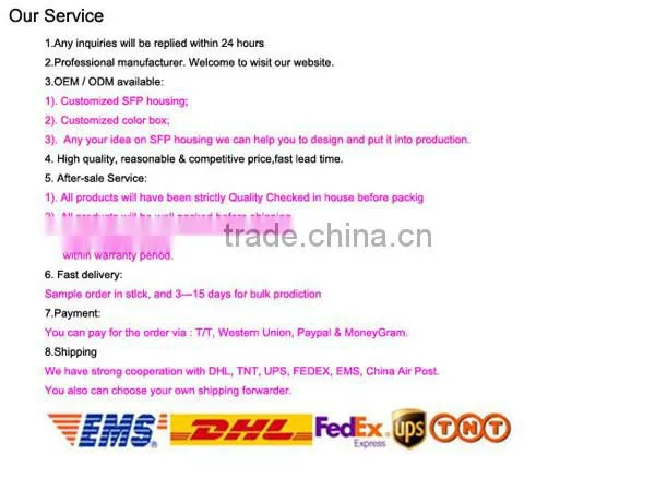 1000Base-ZR 80km Bidi SFP Transceiver Connector For 8 Channels Digital Video Optic Transceiver