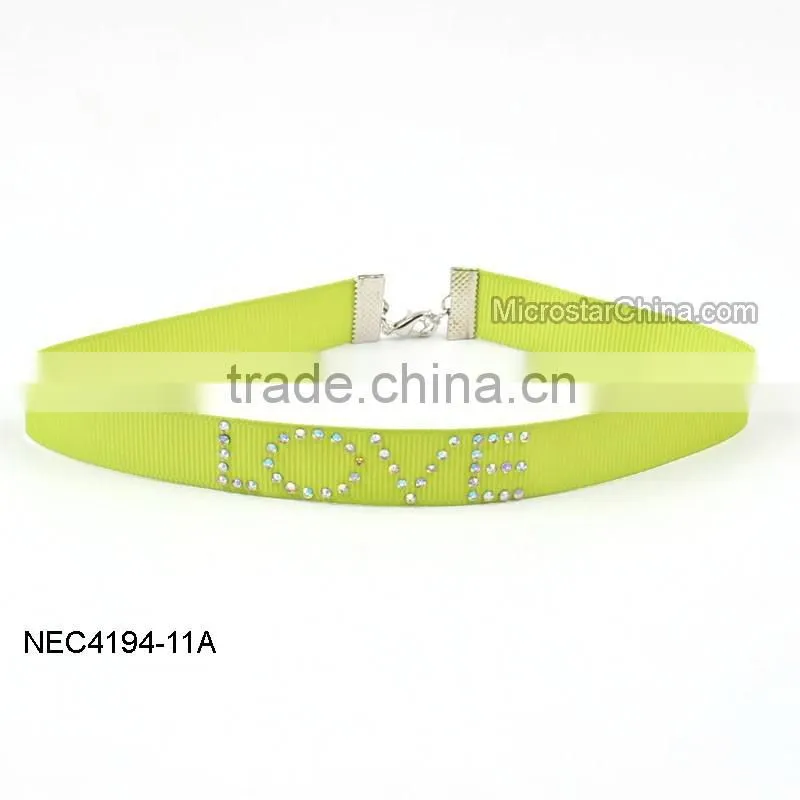 2016 New Design Hotsale Fashion Adjustable Ribbon Choker Necklace