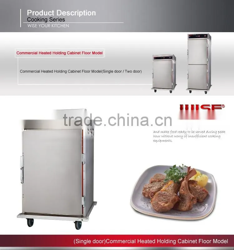 WISE 1140cm Commercial Upright Heated Holding Cabinet with Casters And Humidity Compensation